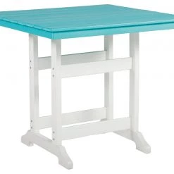 Signature Design By Ashley® Eisely - Turquoise/White - Dining Set With Barstools