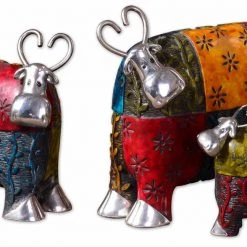 Uttermost Colorful Cows Metal Figurines, Set/3 Table Decor