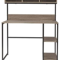 Ashley Furniture Daylicrew - Grayish Brown/gunmetal - Home Office Desk And Hutch Desks