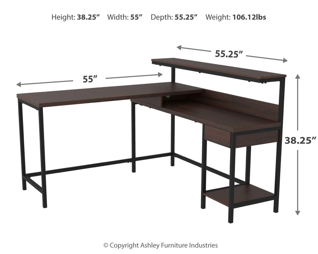 Ashley Furniture Camiburg - Warm Brown - L-desk With Storage Desks 10 Ashley Furniture Camiburg - Warm Brown - L-desk With Storage Desks