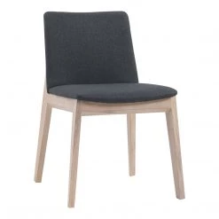 Moe's Home Collection Chairs Deco Oak Dining Chair Dark Grey-m2