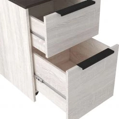 Signature Design By Ashley® Home Office Sets Dorrinson - Two-tone - Desk, File Cabinet, Swivel Desk Chair