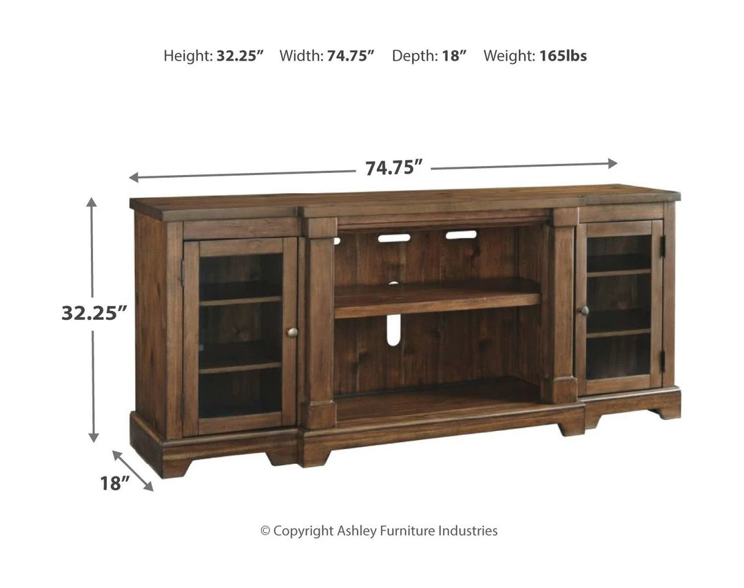 Signature Design By Ashley® Flynnter - Medium Brown - 2 Pc. - 75" Tv Stand With Electric Infrared Fireplace Insert 4 Signature Design By Ashley® Flynnter - Medium Brown - 2 Pc. - 75" Tv Stand With Electric Infrared Fireplace Insert