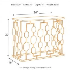 Ashley Furniture Tables Majaci - Gold Finish - Console Table