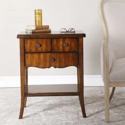 Uttermost Carmel Wood End Table