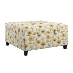 Emerald Home Ottomans Celia Storage Ottoman, Golden Poppy