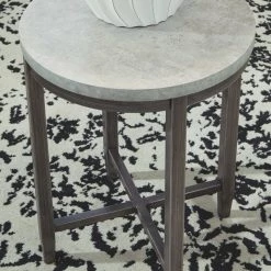 Ashley Furniture Shybourne - Gray/aged Bronze - Round End Table