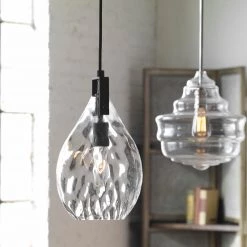 Uttermost Campester 1 Light Watered Glass Mini Pendant