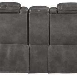 Signature Design By Ashley® Loveseats Turbulance - Quarry - Pwr Rec Loveseat/con/adj Hdrst
