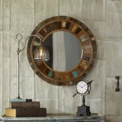 Mirrors Uttermost Jeremiah Round Wood Mirror