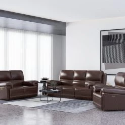 Emerald Home Bernard Dual Power Loveseat And Headrest Kona Brown Loveseats