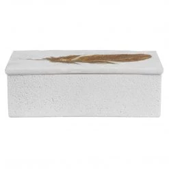 Table Decor Uttermost Nephele White Stone Box