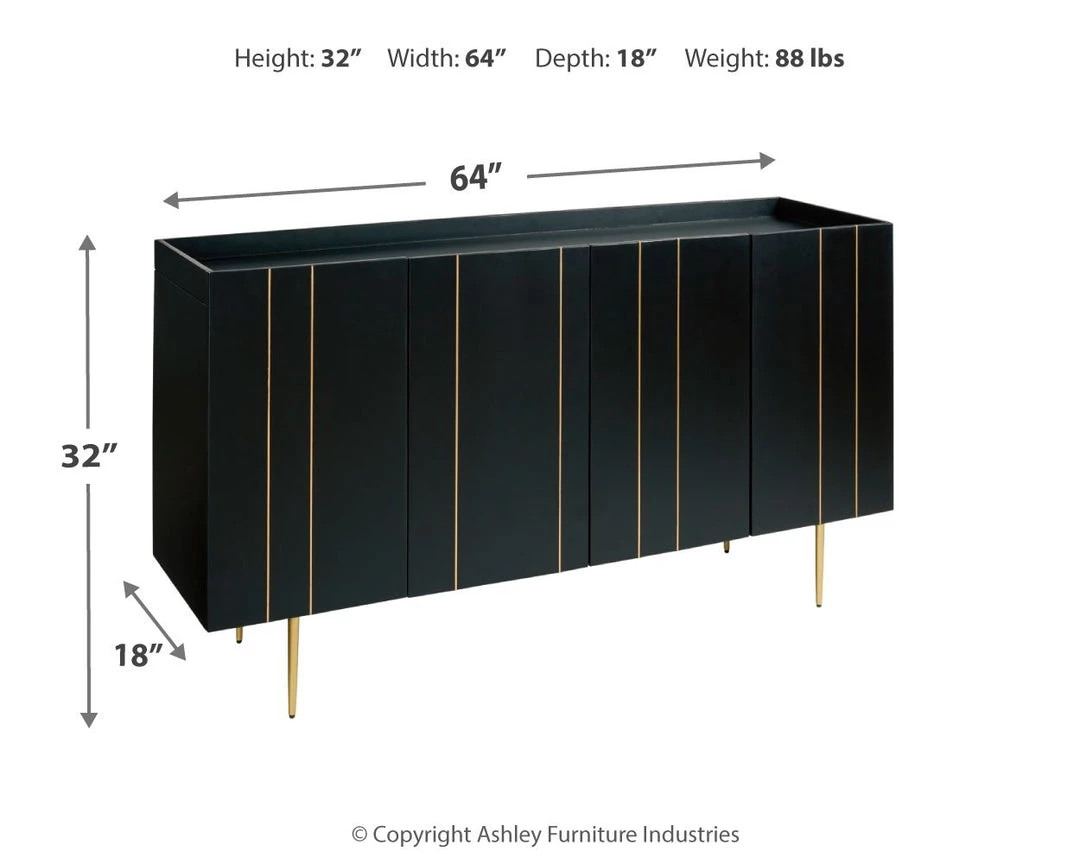 Ashley Furniture Cabinets Brentburn - Black/gold Finish - Accent Cabinet 9 Ashley Furniture Cabinets Brentburn - Black/gold Finish - Accent Cabinet