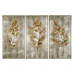 Accessories Uttermost Champagne Leaves Modern Art S/3