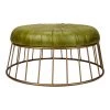 Moe's Home Collection Radcliffe Leather Ottoman Green Ottomans