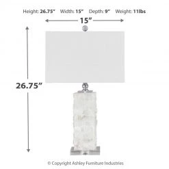 Ashley Furniture Malise - White - Alabaster Table Lamp (1/cn) Accessories 8 Ashley Furniture Malise - White - Alabaster Table Lamp (1/cn) Accessories