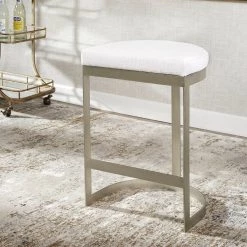 Stools Uttermost Ivanna Backless Silver Counter Stool