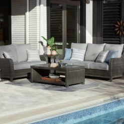 Signature Design By Ashley® Outdoor Sets Elite Park - Gray - 4 Pc. - Lounge Set