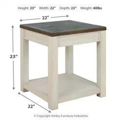 Ashley Furniture Bolanburg - Brown/white - Square End Table