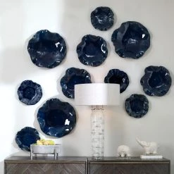 Uttermost Abella Blue Ceramic Wall Decor, S/3 13 Uttermost Abella Blue Ceramic Wall Decor, S/3