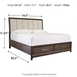 Signature Design By Ashley® Beds Brueban - Rich Brown/gray - King Panel Bed With 2 Storage Drawers