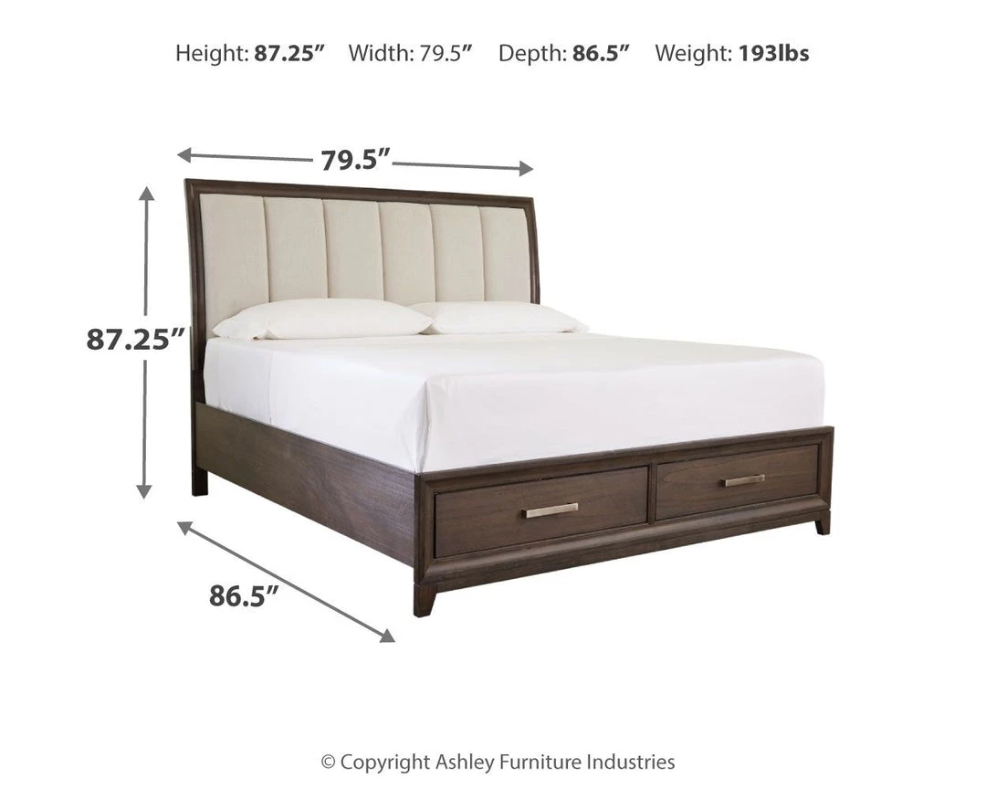 Signature Design By Ashley® Brueban - Rich Brown/gray - California King Panel Bed With 2 Storage Drawers 8 Signature Design By Ashley® Brueban - Rich Brown/gray - California King Panel Bed With 2 Storage Drawers