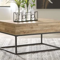 Ashley Furniture Gerdanet - Natural - Lift Top Cocktail Table