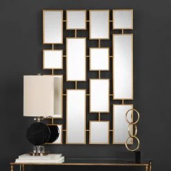 Accessories Uttermost Kennon Forged Gold Rectangles Mirror
