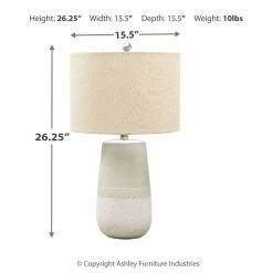 Ashley Furniture Shavon - Beige/white - Ceramic Table Lamp (1/cn) Accessories