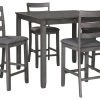 Ashley Furniture Dining Room Sets Bridson - Gray - Square Counter Tbl Set (5/cn)