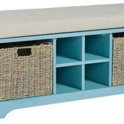 Ashley Furniture Dowdy - Teal - Storage Bench Benches
