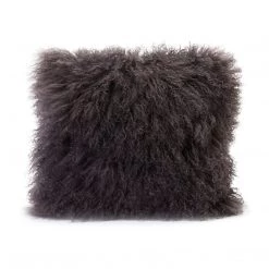 Moe's Home Collection Accessories Lamb Fur Pillow Grey