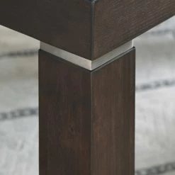 Signature Design By Ashley® Hyndell - Dark Ultimate Best In Class Rectangular Dining Room Extension Table, 6 Upholstered Side Chairs