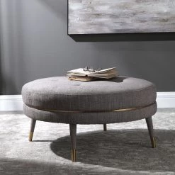 Uttermost Blake Modern Taupe Ottoman Ottomans