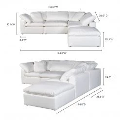 Moe's Home Collection Sectionals Terra Condo Dream Modular Sectional Livesmart Fabric Cream