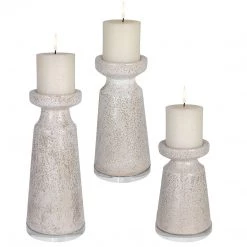 Uttermost Kyan Ceramic Candleholders, S/3 Table Decor