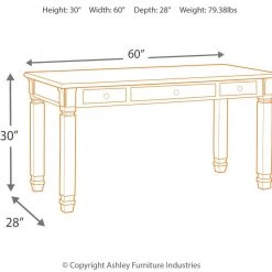 Ashley Furniture Desks Bolanburg - Antique White / Brown - Home Office Desk