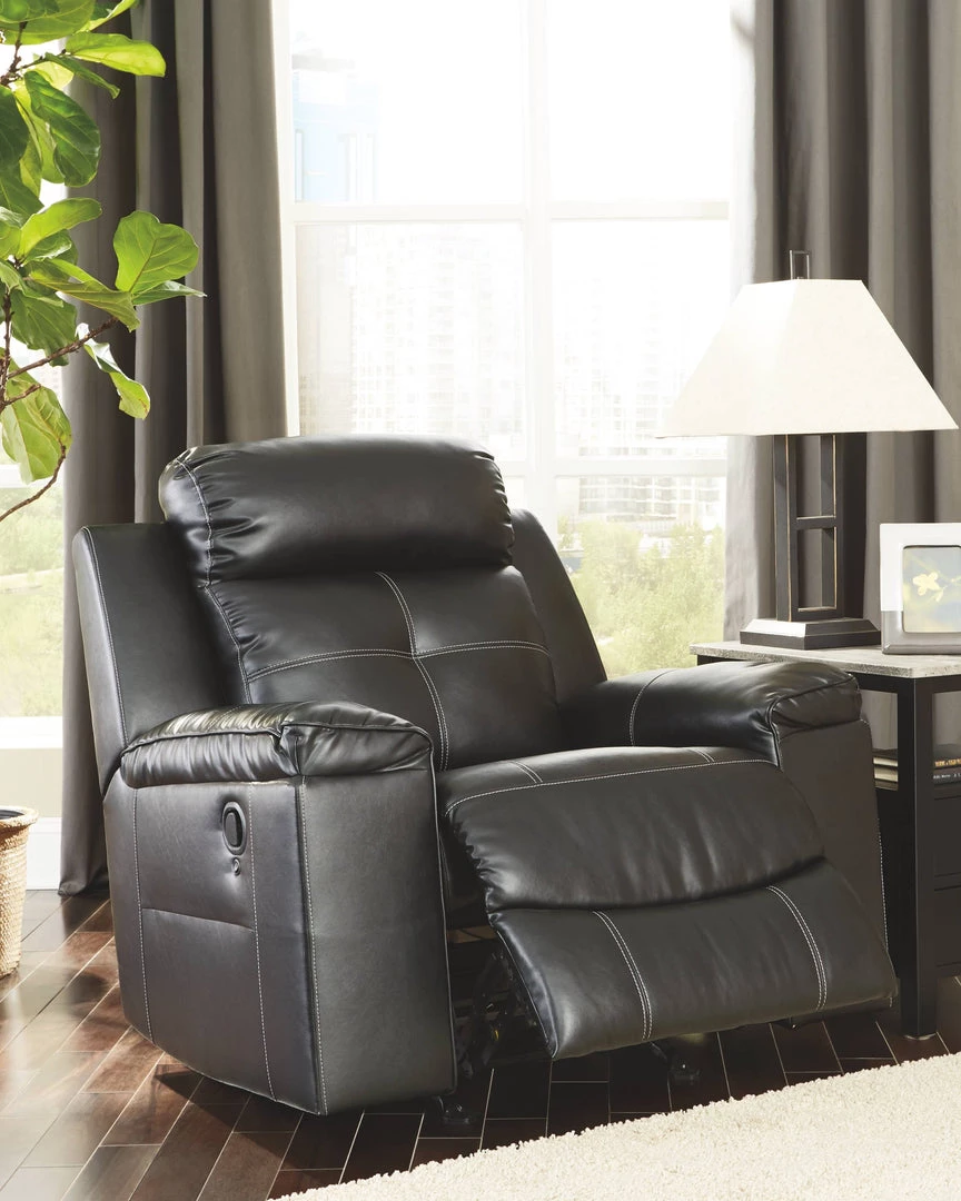 Ashley Furniture Kempten - Black - Rocker Recliner Reclining Furniture 4 Ashley Furniture Kempten - Black - Rocker Recliner Reclining Furniture