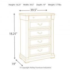 Ashley Furniture Chests Bolanburg - Antique White / Brown - Five Drawer Chest 12 Ashley Furniture Chests Bolanburg - Antique White / Brown - Five Drawer Chest