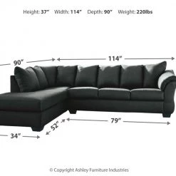 Signature Design By Ashley® Sectionals Darcy - Left Arm Facing Corner Chaise, Right Arm Facing Sofa Sectional