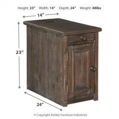 Ashley Furniture Wyndahl - Rustic Brown - Chair Side End Table
