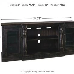 Ashley Furniture TV Stands Mallacar - Black - Xl Tv Stand W/fireplace Option