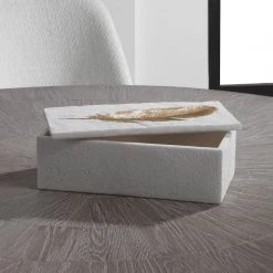 Table Decor Uttermost Nephele White Stone Box