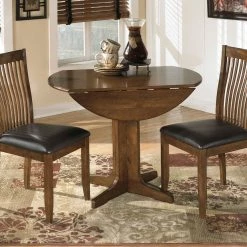 Signature Design By Ashley® Dining Room Sets Stuman - Ultimate Best In Class Round Drop Leaf Table, 2 Upholstered Side Chairs