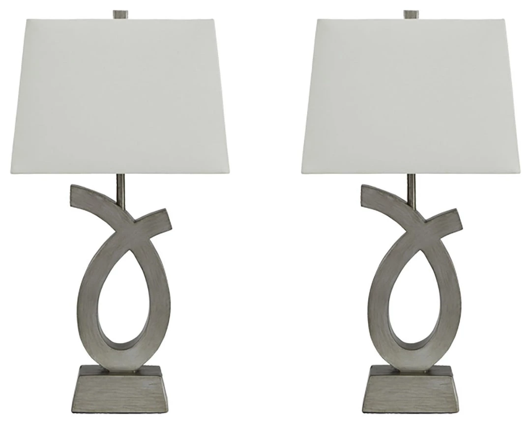 Ashley Furniture Amayeta - Silver Finish - Poly Table Lamp (2/cn) Accessories 3 Ashley Furniture Amayeta - Silver Finish - Poly Table Lamp (2/cn) Accessories