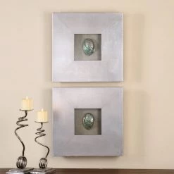 Uttermost Abalone Shells Silver Wall Art, S/2