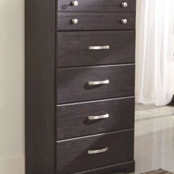 Signature Design By Ashley® Reylow - Dark Ultimate Best In Class Dresser, Mirror, Bookcase Headboard With Bolt On Bed Frame Bedroom Sets