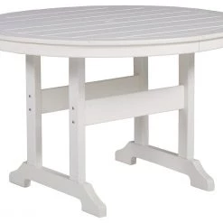 Signature Design By Ashley® Tables Crescent Luxe - White - Round Dining Table W/umb Opt