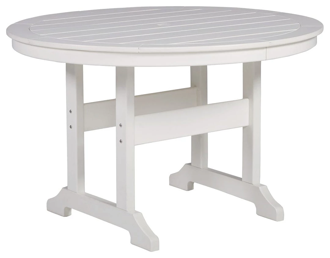Signature Design By Ashley® Tables Crescent Luxe - White - Round Dining Table W/umb Opt 3 Signature Design By Ashley® Tables Crescent Luxe - White - Round Dining Table W/umb Opt