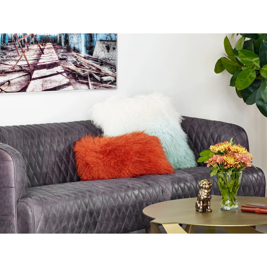 Moe's Home Collection Lamb Fur Pillow Rect. Orange Accessories 6 Moe's Home Collection Lamb Fur Pillow Rect. Orange Accessories